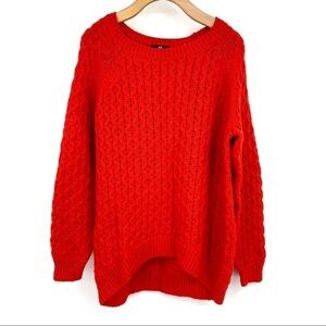 H&M chunky red cable knit sweater S